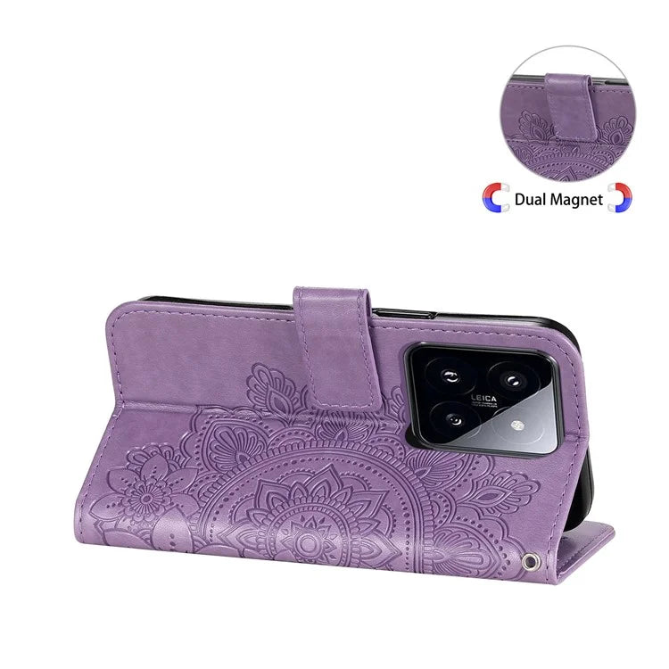 For Xiaomi 14 Pro Case Protective Wallet Phone Case Imprinted PU Leather Flip Cover
