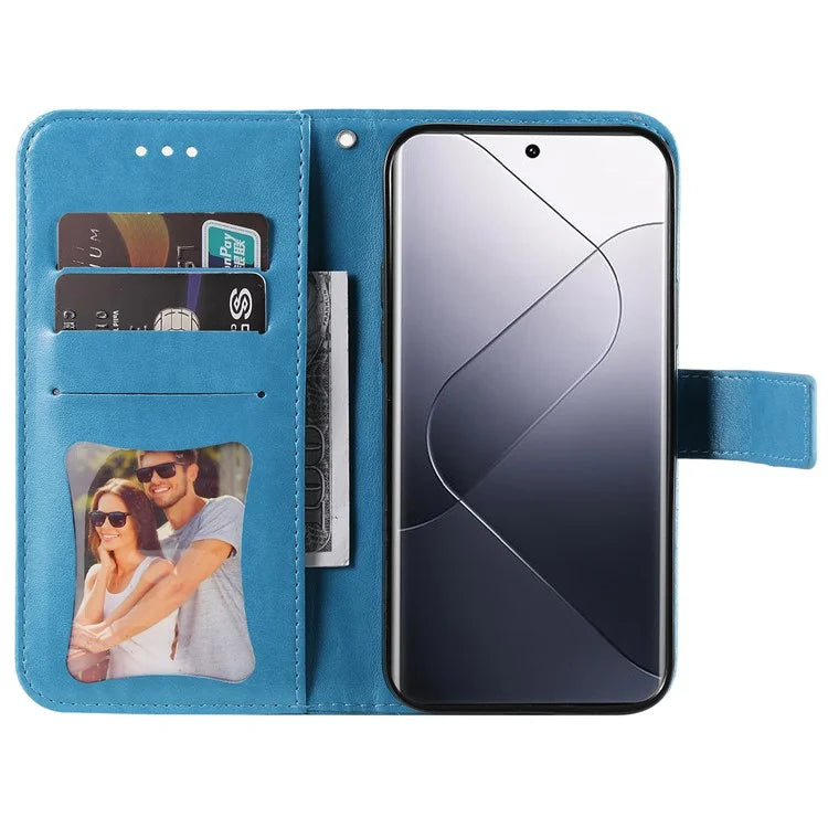 For Xiaomi 14 Pro Case Protective Wallet Phone Case Imprinted PU Leather Flip Cover