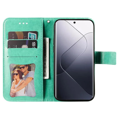 For Xiaomi 14 Pro Case Protective Wallet Phone Case Imprinted PU Leather Flip Cover