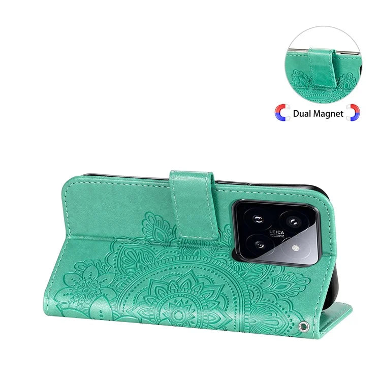 For Xiaomi 14 Pro Case Protective Wallet Phone Case Imprinted PU Leather Flip Cover