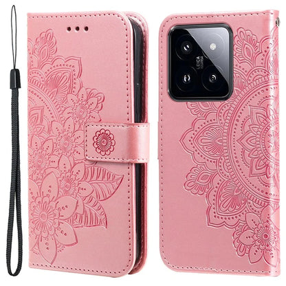 For Xiaomi 14 Pro Case Protective Wallet Phone Case Imprinted PU Leather Flip Cover