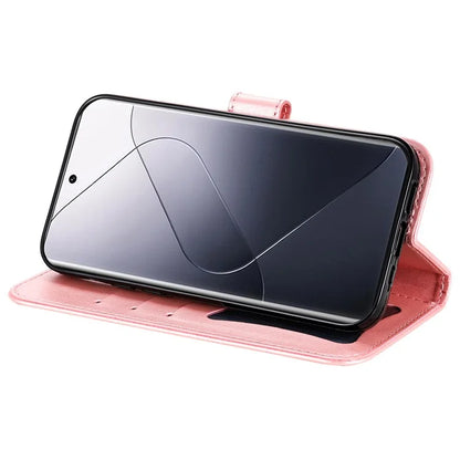 For Xiaomi 14 Pro Case Protective Wallet Phone Case Imprinted PU Leather Flip Cover