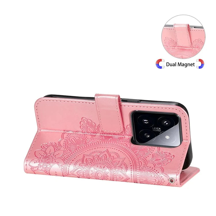 For Xiaomi 14 Pro Case Protective Wallet Phone Case Imprinted PU Leather Flip Cover