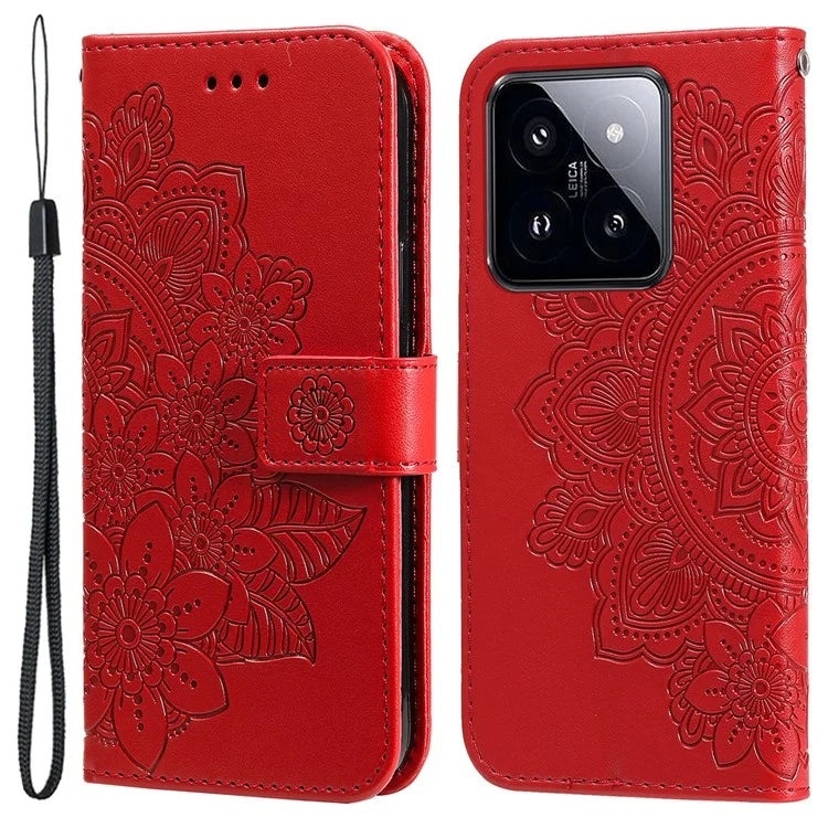 For Xiaomi 14 Pro Case Protective Wallet Phone Case Imprinted PU Leather Flip Cover