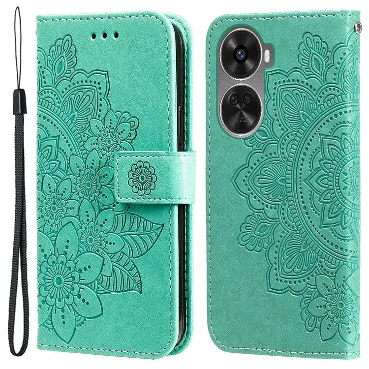 For Huawei nova 11 SE Case Flower Pattern Leather Folio Wallet Phone Cover