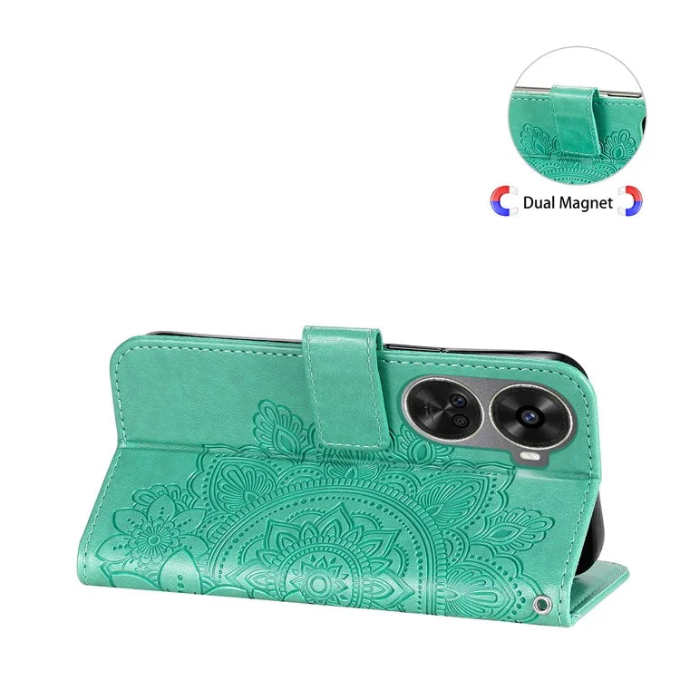 For Huawei nova 11 SE Case Flower Pattern Leather Folio Wallet Phone Cover