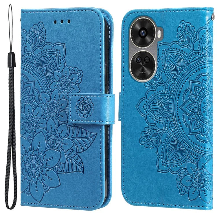 For Huawei nova 11 SE Case Flower Pattern Leather Folio Wallet Phone Cover