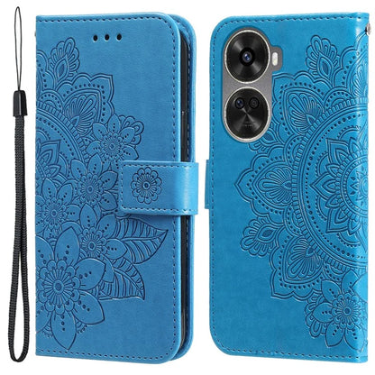 For Huawei nova 11 SE Case Flower Pattern Leather Folio Wallet Phone Cover