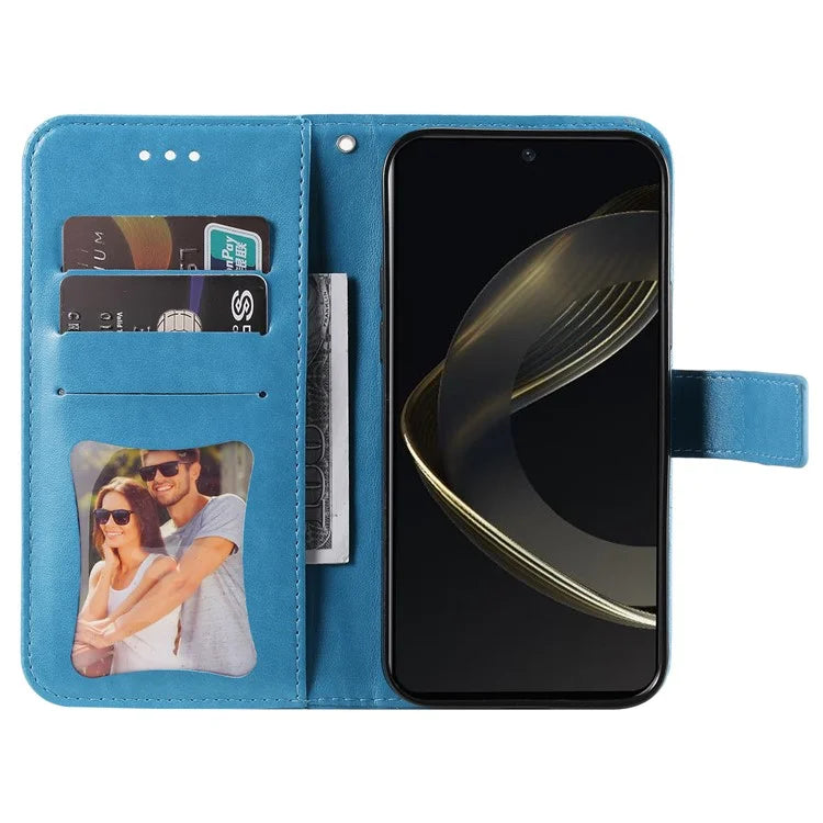 For Huawei nova 11 SE Case Flower Pattern Leather Folio Wallet Phone Cover