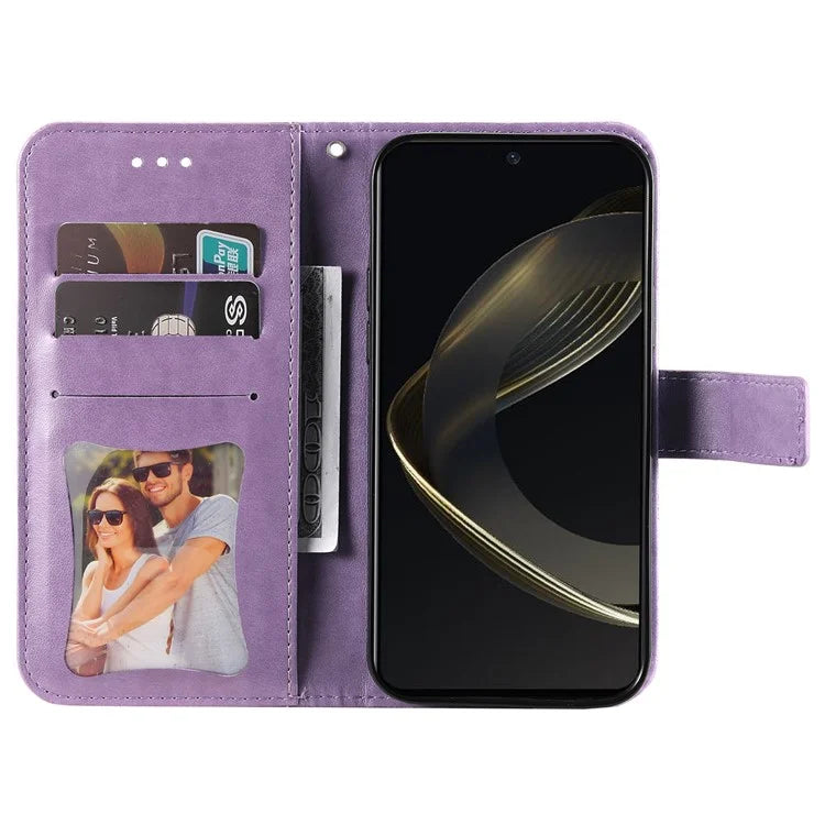 For Huawei nova 11 SE Case Flower Pattern Leather Folio Wallet Phone Cover