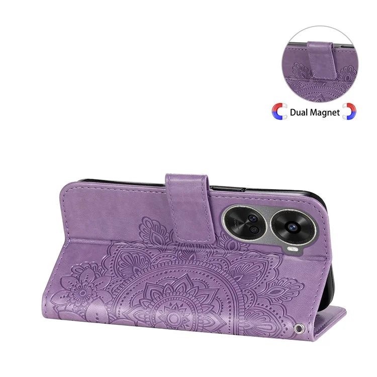 For Huawei nova 11 SE Case Flower Pattern Leather Folio Wallet Phone Cover