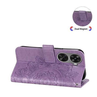 For Huawei nova 11 SE Case Flower Pattern Leather Folio Wallet Phone Cover
