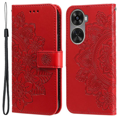 For Huawei nova 11 SE Case Flower Pattern Leather Folio Wallet Phone Cover