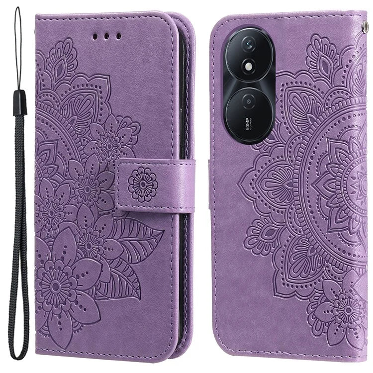For Honor Play 50 Plus 5G Case Protective Wallet Phone Case Imprinted PU Leather Flip Cover