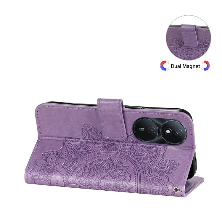For Honor Play 50 Plus 5G Case Protective Wallet Phone Case Imprinted PU Leather Flip Cover