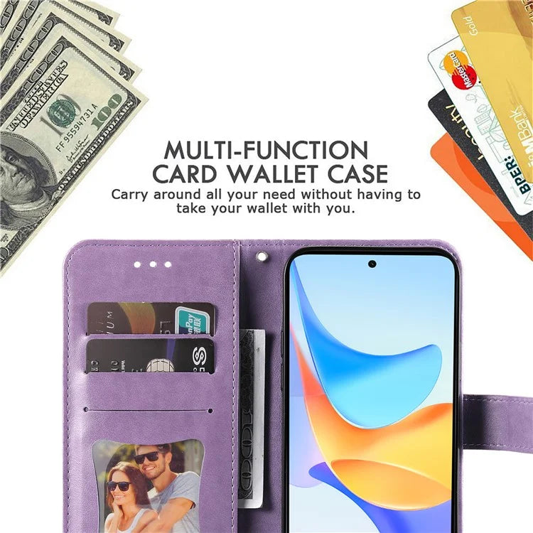 For Honor Play 50 Plus 5G Case Protective Wallet Phone Case Imprinted PU Leather Flip Cover