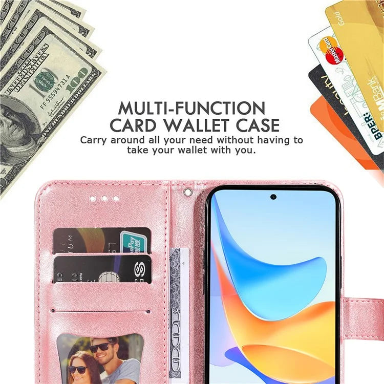 For Honor Play 50 Plus 5G Case Protective Wallet Phone Case Imprinted PU Leather Flip Cover