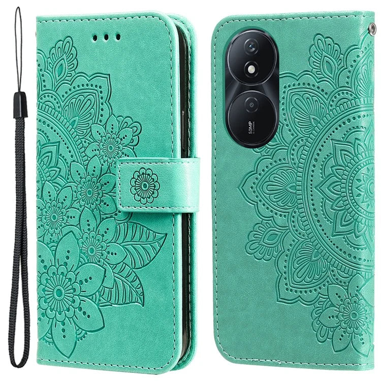 For Honor Play 50 Plus 5G Case Protective Wallet Phone Case Imprinted PU Leather Flip Cover