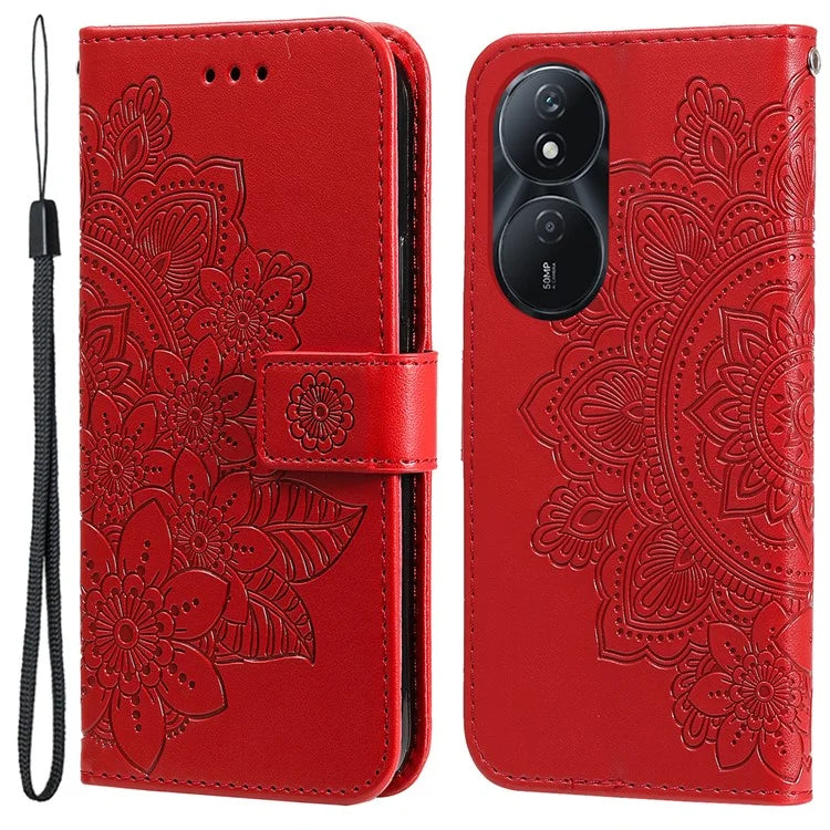 For Honor Play 50 Plus 5G Case Protective Wallet Phone Case Imprinted PU Leather Flip Cover