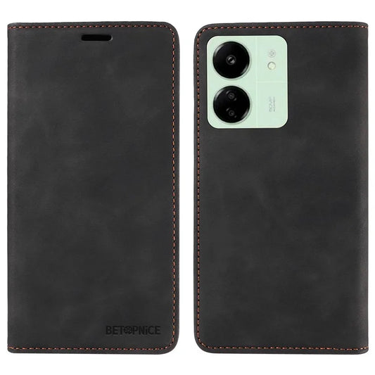 BETOPNICE 003 for Xiaomi Redmi 13C 4G / Poco C65 4G Case RFID Blocking Phone Foldable Stand Cover