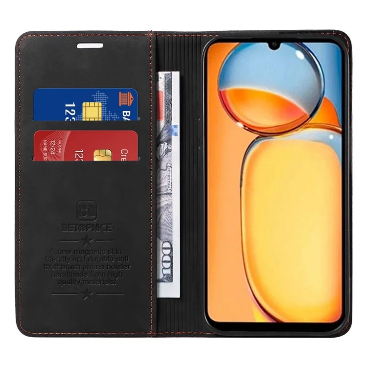BETOPNICE 003 for Xiaomi Redmi 13C 4G / Poco C65 4G Case RFID Blocking Phone Foldable Stand Cover