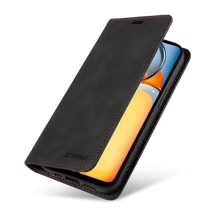 BETOPNICE 003 for Xiaomi Redmi 13C 4G / Poco C65 4G Case RFID Blocking Phone Foldable Stand Cover