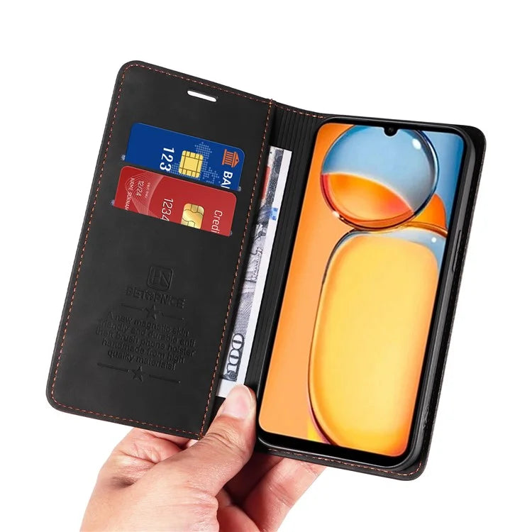 BETOPNICE 003 for Xiaomi Redmi 13C 4G / Poco C65 4G Case RFID Blocking Phone Foldable Stand Cover