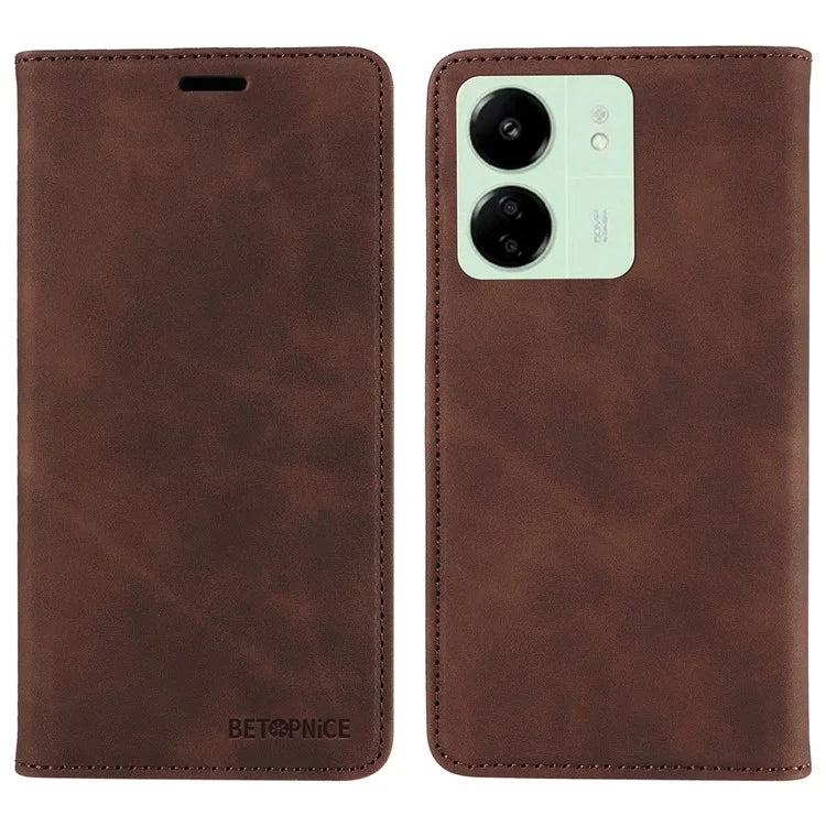 BETOPNICE 003 for Xiaomi Redmi 13C 4G / Poco C65 4G Case RFID Blocking Phone Foldable Stand Cover