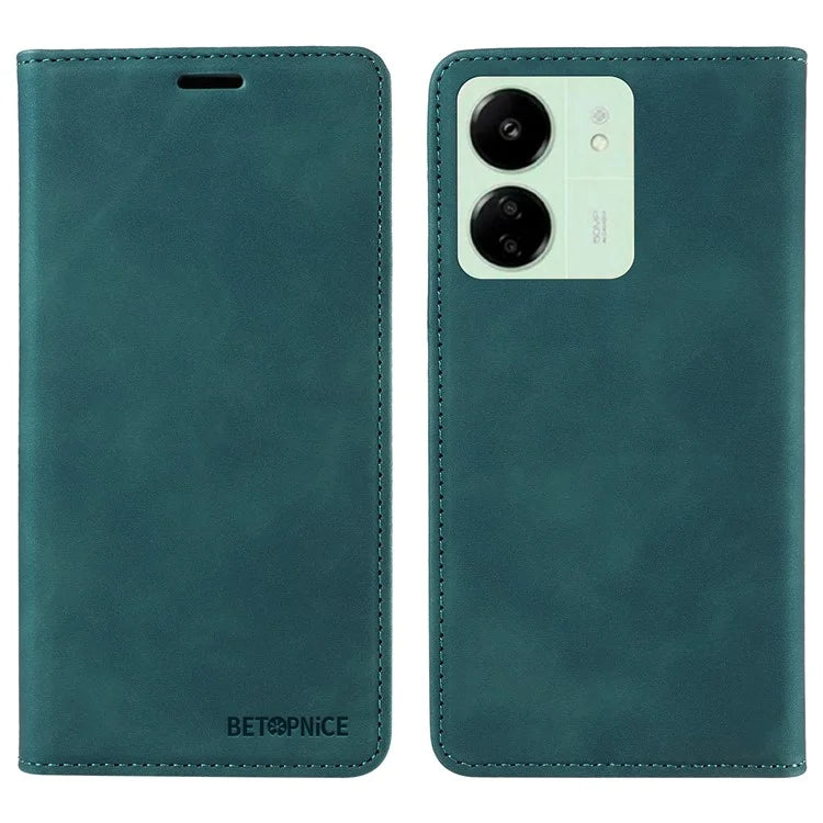 BETOPNICE 003 for Xiaomi Redmi 13C 4G / Poco C65 4G Case RFID Blocking Phone Foldable Stand Cover