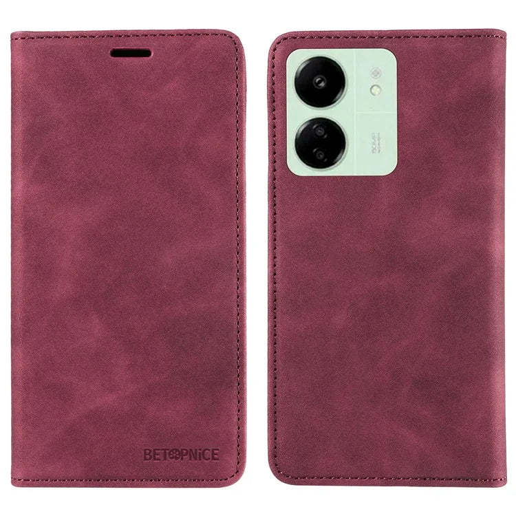 BETOPNICE 003 for Xiaomi Redmi 13C 4G / Poco C65 4G Case RFID Blocking Phone Foldable Stand Cover