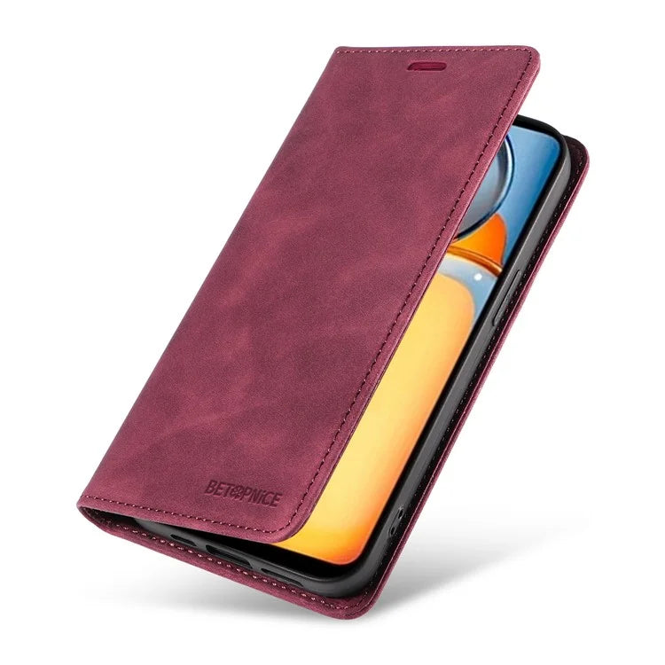 BETOPNICE 003 for Xiaomi Redmi 13C 4G / Poco C65 4G Case RFID Blocking Phone Foldable Stand Cover