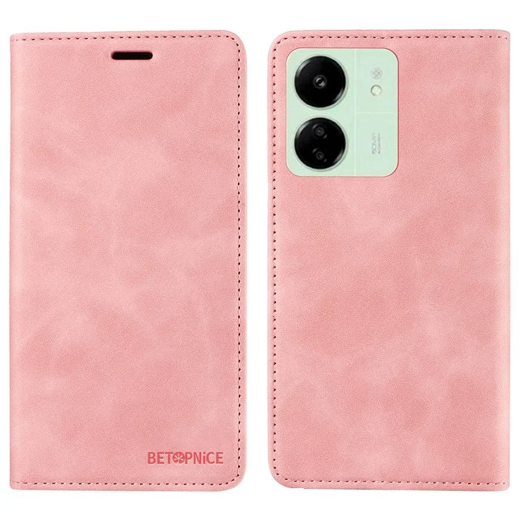 BETOPNICE 003 for Xiaomi Redmi 13C 4G / Poco C65 4G Case RFID Blocking Phone Foldable Stand Cover