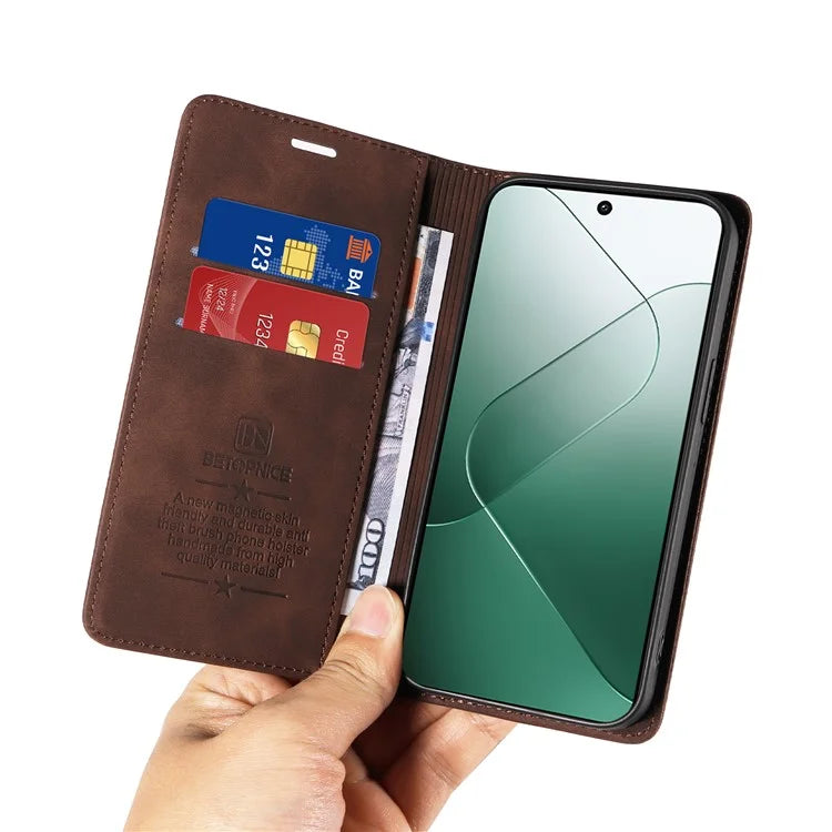 BETOPNICE 003 for Xiaomi 14 Case RFID Blocking Book Style Phone Stand Cover