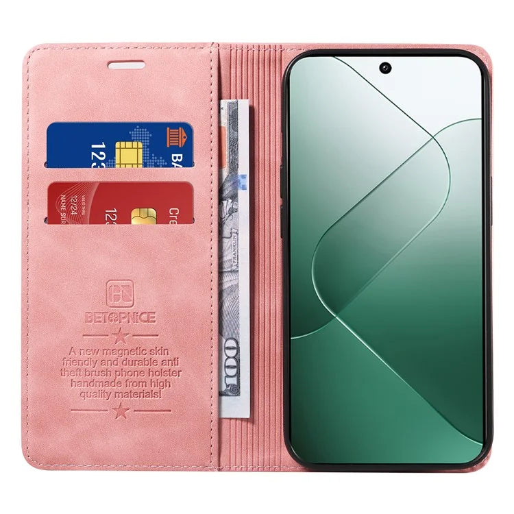 BETOPNICE 003 for Xiaomi 14 Case RFID Blocking Book Style Phone Stand Cover