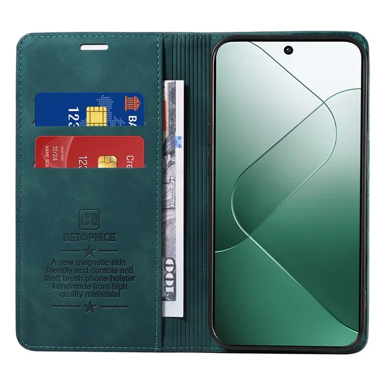 BETOPNICE 003 for Xiaomi 14 Case RFID Blocking Book Style Phone Stand Cover