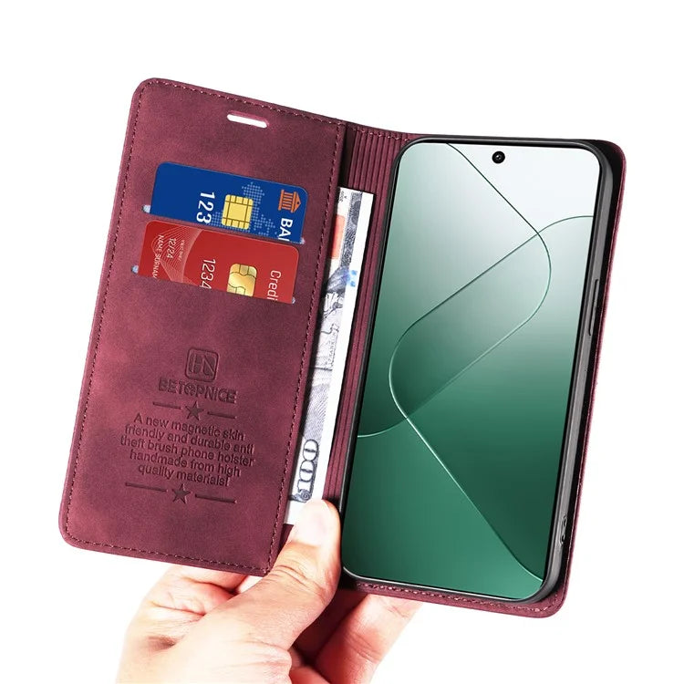 BETOPNICE 003 for Xiaomi 14 Case RFID Blocking Book Style Phone Stand Cover