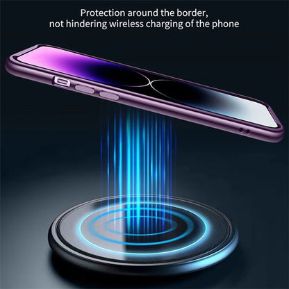 VOERO For iPhone 14 Plus Hard PC Case Anti-Drop Protective Phone Cover with PC Lens Film