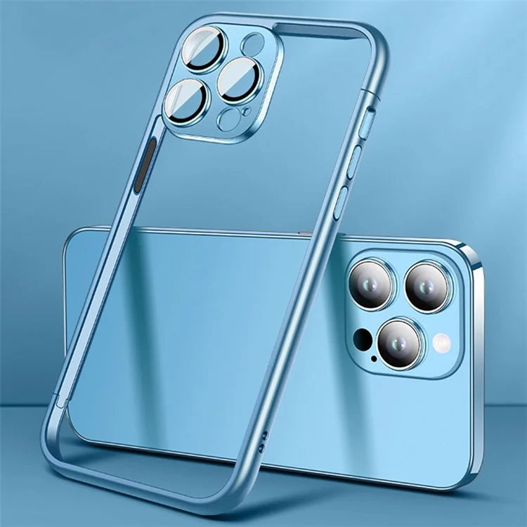 VOERO Slim Bumper Frame for iPhone 13 Pro 6.1 inch Case Hard PC Phone Cover with PC Lens Film