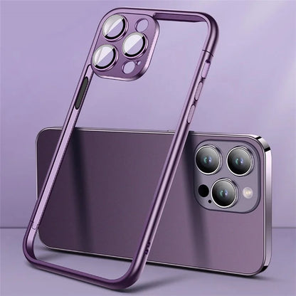 VOERO Slim Bumper Frame for iPhone 13 Pro 6.1 inch Case Hard PC Phone Cover with PC Lens Film