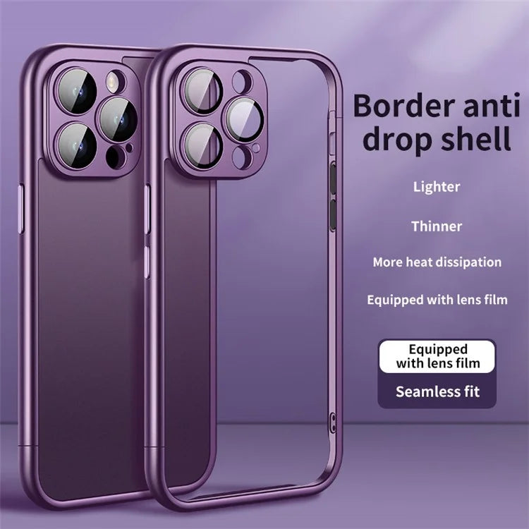 VOERO Slim Bumper Frame for iPhone 13 Pro 6.1 inch Case Hard PC Phone Cover with PC Lens Film