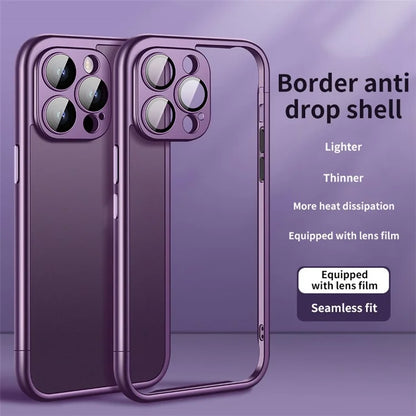 VOERO Slim Bumper Frame for iPhone 13 Pro 6.1 inch Case Hard PC Phone Cover with PC Lens Film
