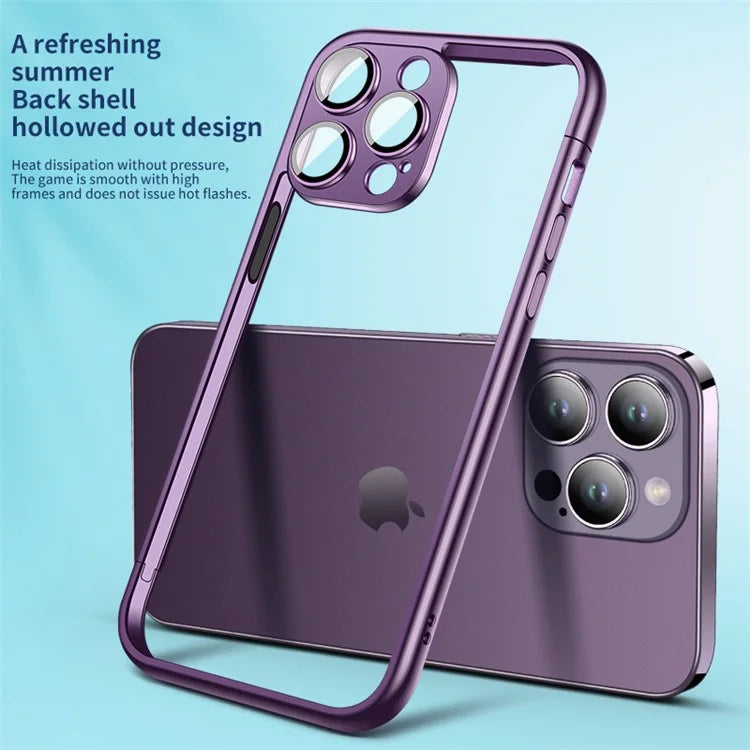 VOERO Slim Bumper Frame for iPhone 13 Pro 6.1 inch Case Hard PC Phone Cover with PC Lens Film