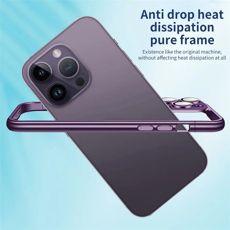 VOERO Slim Bumper Frame for iPhone 13 Pro 6.1 inch Case Hard PC Phone Cover with PC Lens Film