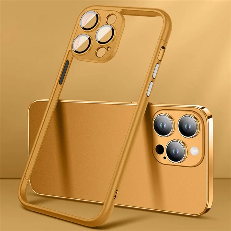 VOERO Slim Bumper Frame for iPhone 13 Pro 6.1 inch Case Hard PC Phone Cover with PC Lens Film