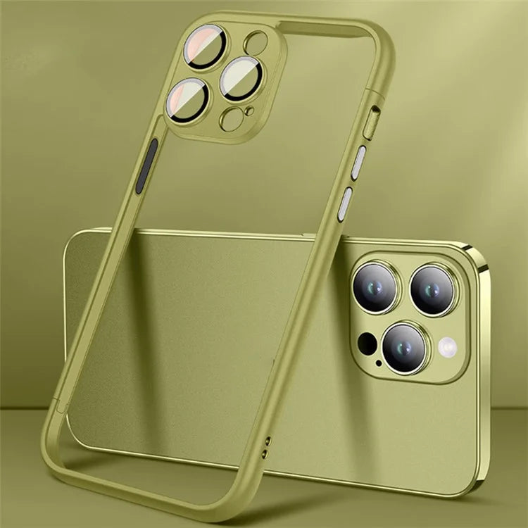 VOERO Slim Bumper Frame for iPhone 13 Pro 6.1 inch Case Hard PC Phone Cover with PC Lens Film