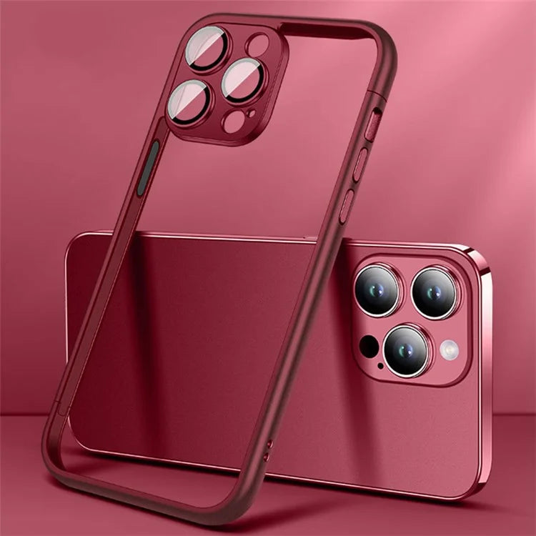VOERO Slim Bumper Frame for iPhone 13 Pro 6.1 inch Case Hard PC Phone Cover with PC Lens Film