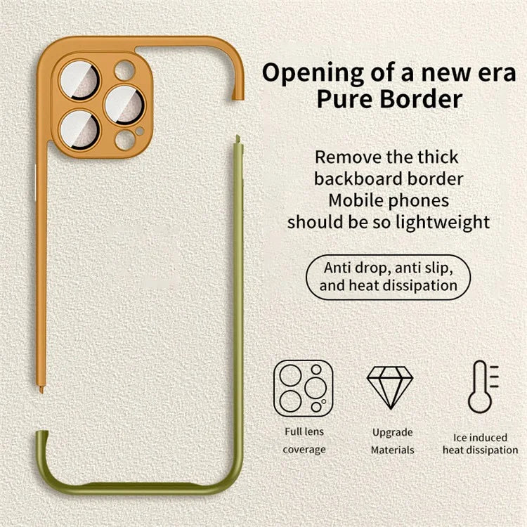 VOERO Slim Bumper Frame for iPhone 13 Pro 6.1 inch Case Hard PC Phone Cover with PC Lens Film