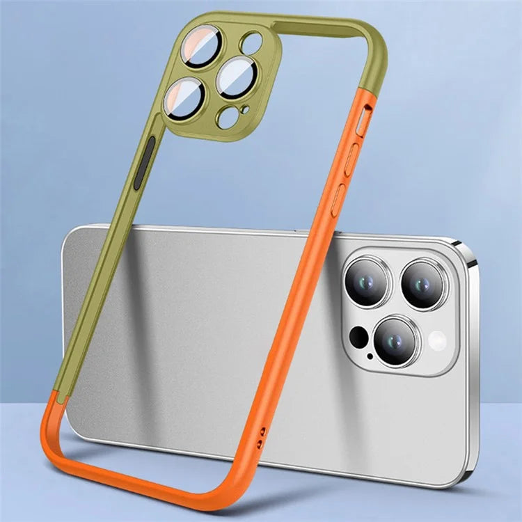 VOERO Slim Bumper Frame for iPhone 13 Pro 6.1 inch Case Hard PC Phone Cover with PC Lens Film