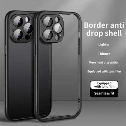 VOERO Slim Bumper Frame for iPhone 13 Pro 6.1 inch Case Hard PC Phone Cover with PC Lens Film