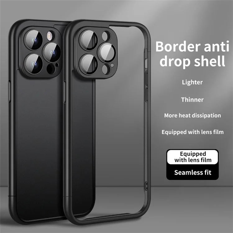 VOERO Slim Bumper Frame for iPhone 13 Pro 6.1 inch Case Hard PC Phone Cover with PC Lens Film